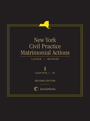 cover image of New York Civil Practice Matrimonial Actions 